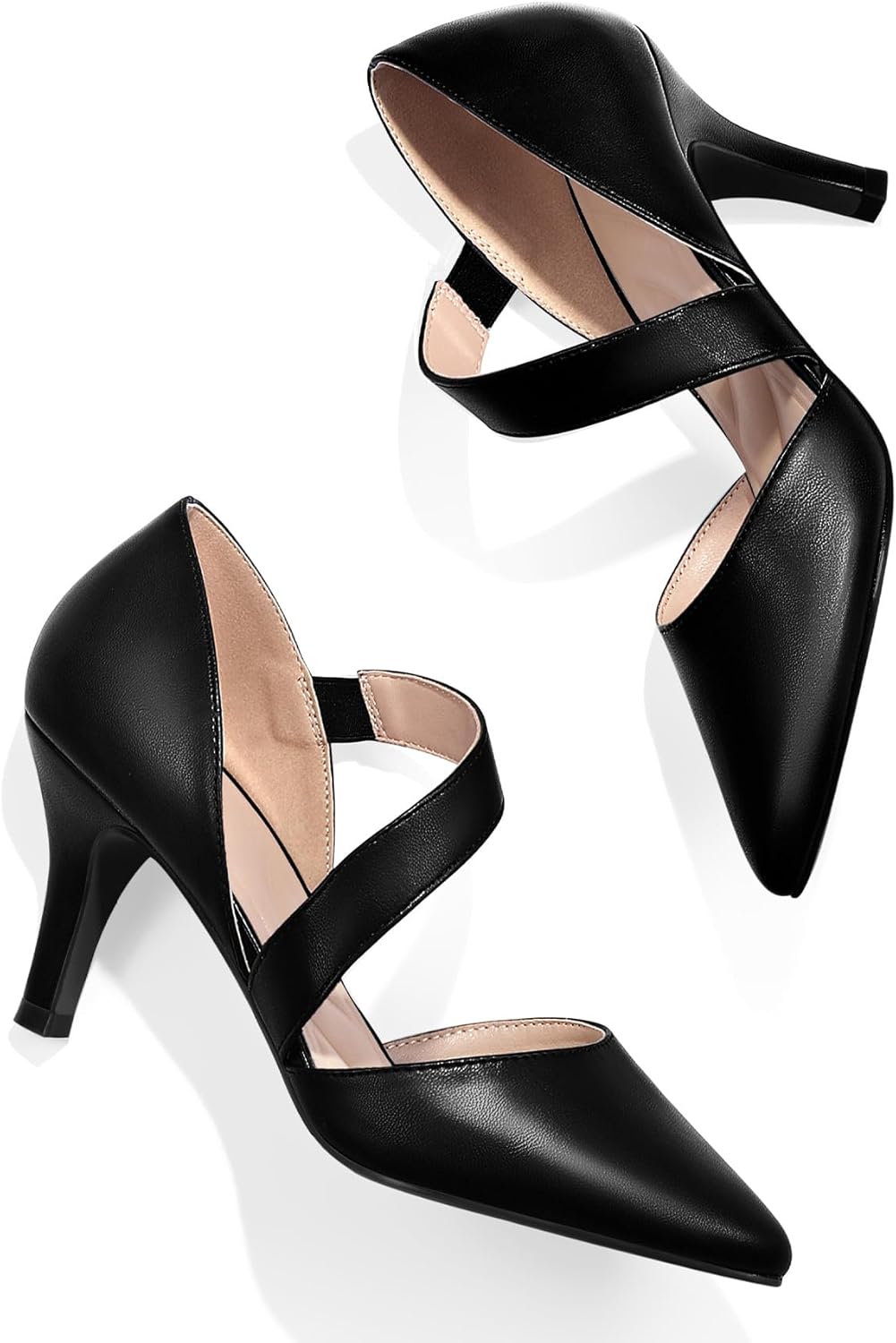 mysoft Women's Pointed Toe Low Stiletto Heel Dress Pumps Shoes - Available in Wide Sizes - Image 7