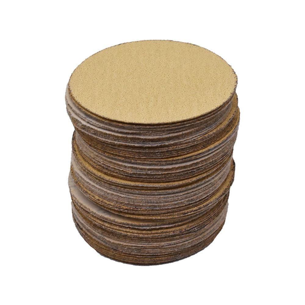 Disco de lija de 5 pulgadas sin agujeros, 100 piezas de papel de lija redonda de óxido de aluminio para lijadora de molino de lija accesorios de pulido (60 80 120 180 240 320) grano