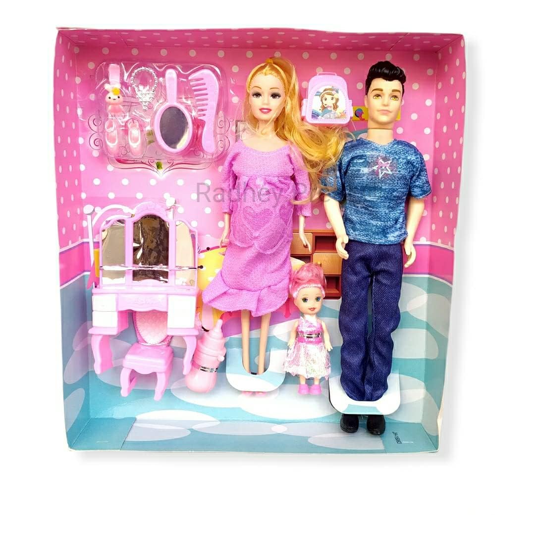 SATR IMPEX 3pc Family Doll Set with Pregnant Doll | 1 Baby Child in Stomach Available | Doll Set Available with Beauty Tools and Dressing Table Set | LMI-16063 (B0CD2TZVX7) Amazon Price History, Amazon Price Tracker