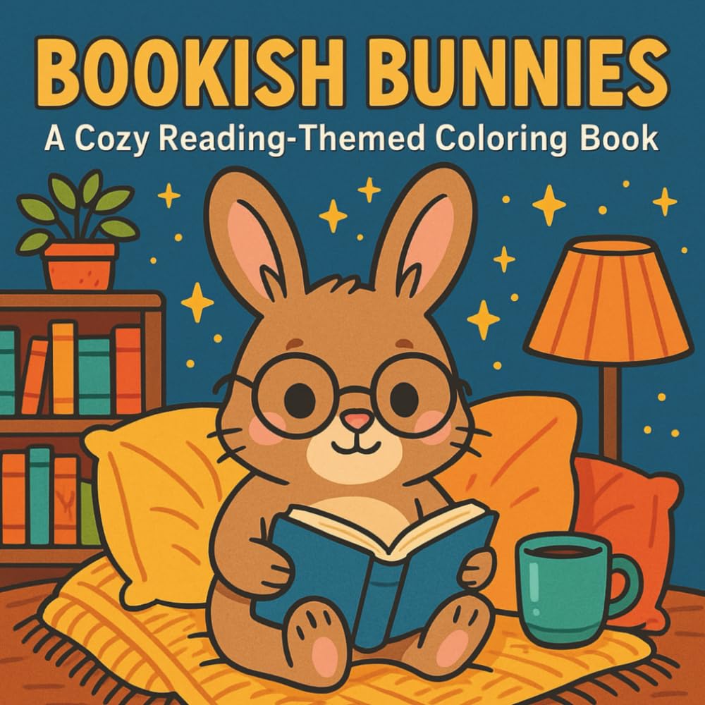 Bookish Bunnies: A Cozy Reading-Themed Coloring Book: A Whimsical Collection of Reading Rabbits, Book Nooks, and Calming Scenes for Adults and Teens