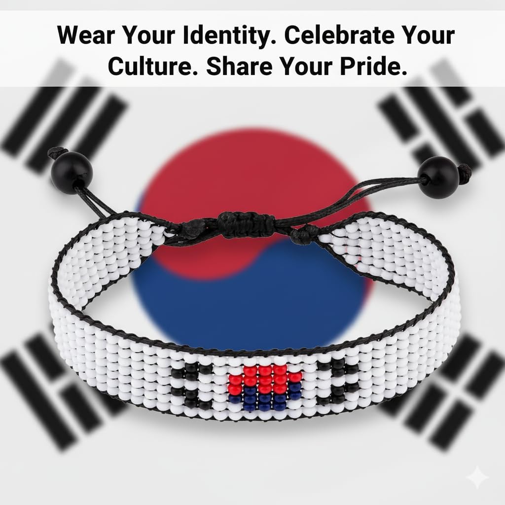 South Korea Flag Bracelet, Adjustable, Boho Style Rope Bracelet for Women, Men, Thread String - Image 6