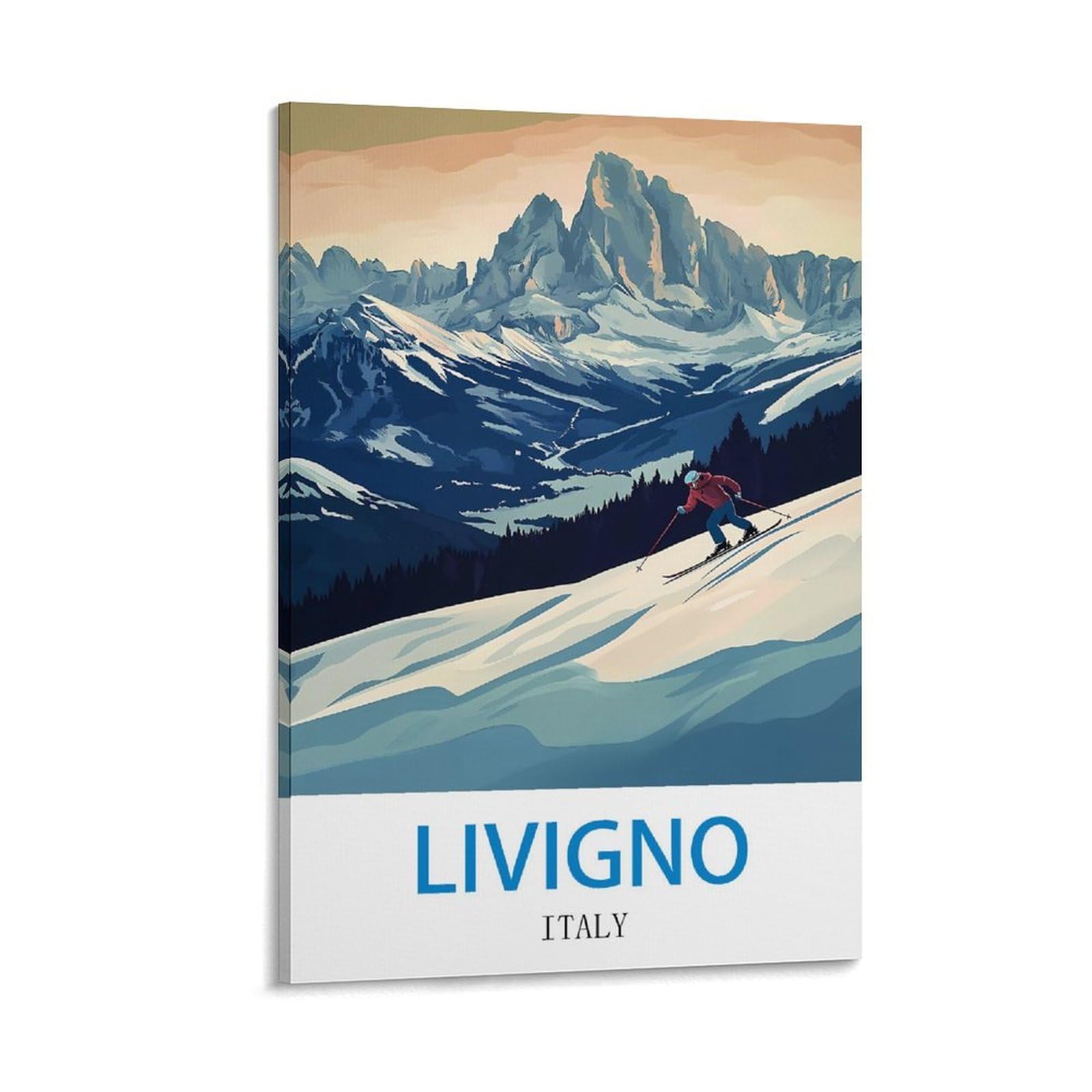 CTZIKWW Poster vintage de voyage Italie Livigno 50 x 75 cm