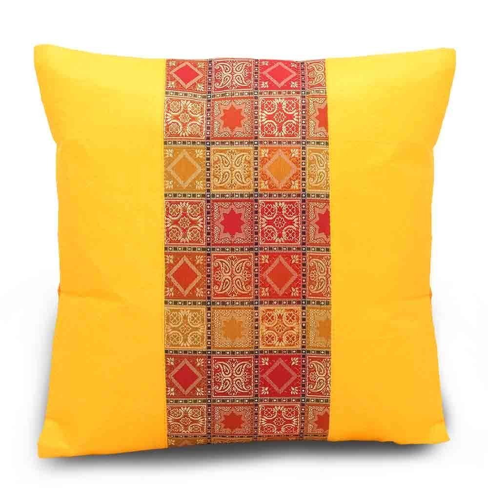 Cuscino Divano In Zari Broccato Rastogi Handicrafts – 40x40 Cm Viola – Fodera Con Cerniera Per Divano E Poltrona