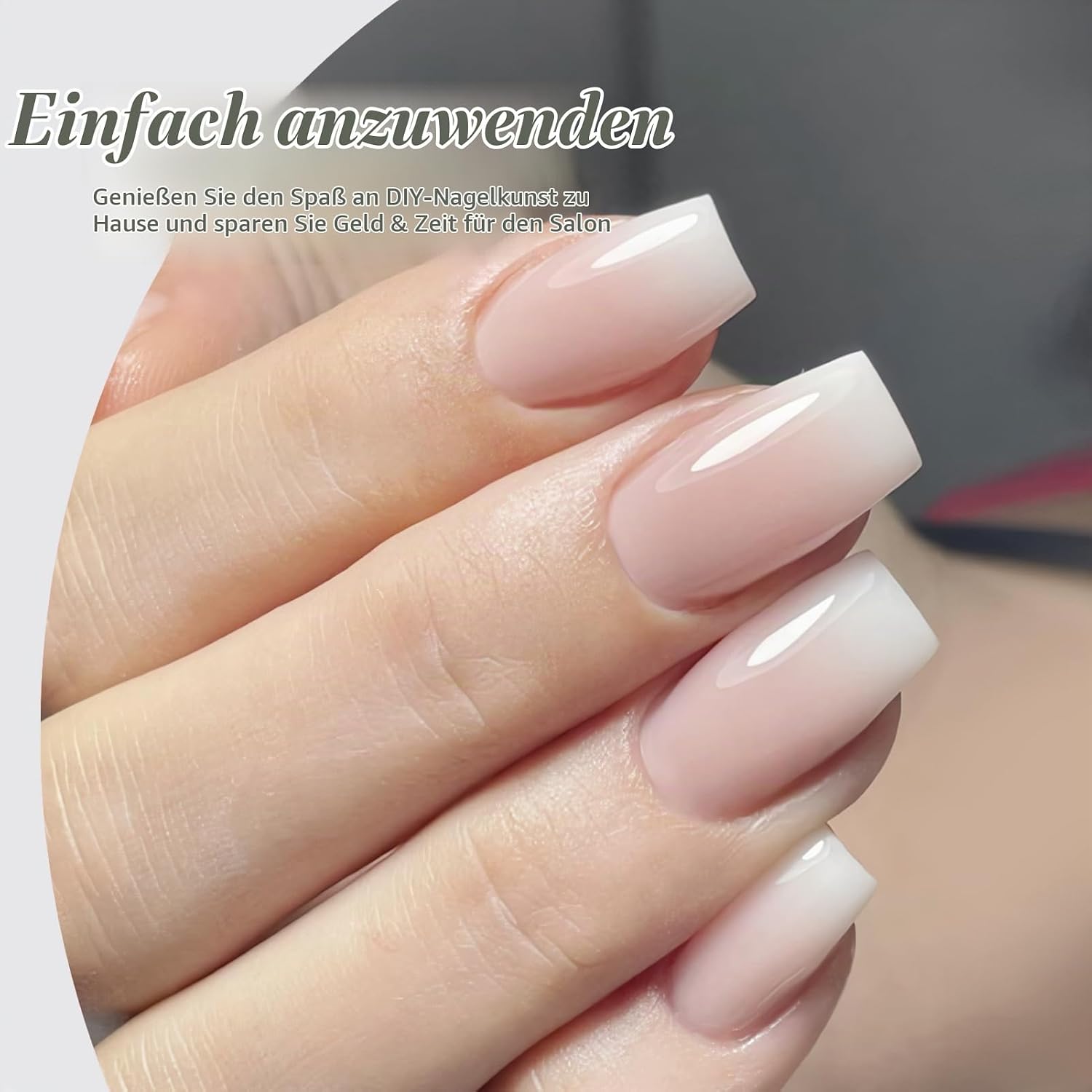 UV Nagellack Klares Milchig-Weiß 15ml für Nageldesign Maniküre Nailart