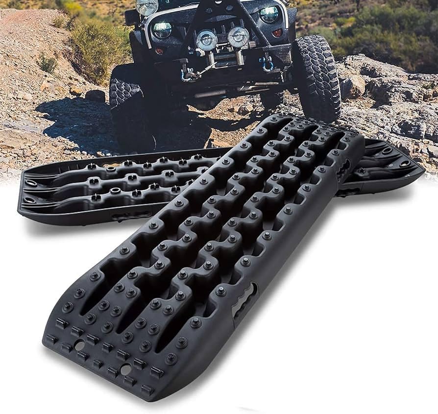 BH 10TON Recovery Traction Tracks for Off-Road Mud, Sand, Snow Tire Ladder Traction Track Vehicle Extraction Traction Mats (Black)