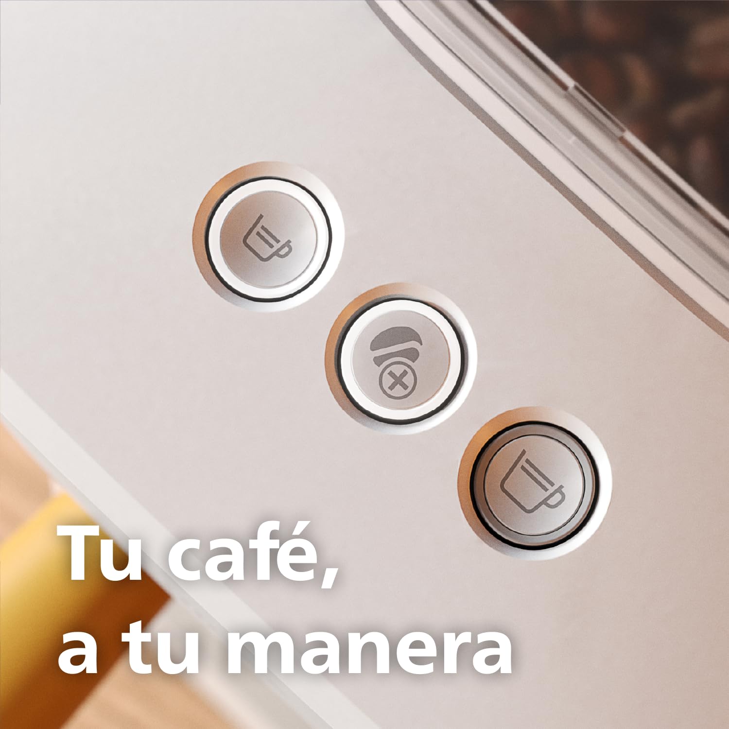 PHILIPS Baristina Cafetera Espresso Molienda, Prensado y Preparación Automáticos, 16 Bares, Espresso, Lungo, Tamaño Compacto, Blanco Natural con Portafiltro Blanco, Cafetera con Molinillo BAR305/00