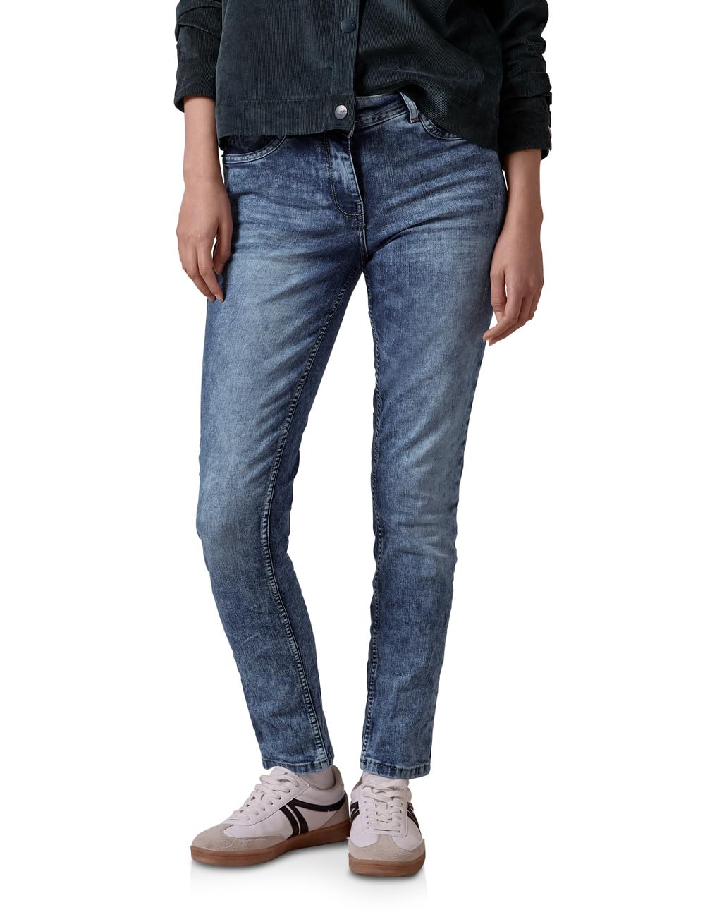 Cecil Women's Style Scarlett 1-knopf 59 Jeans in Casual fit, Authentic Used wash, 30W x 30L