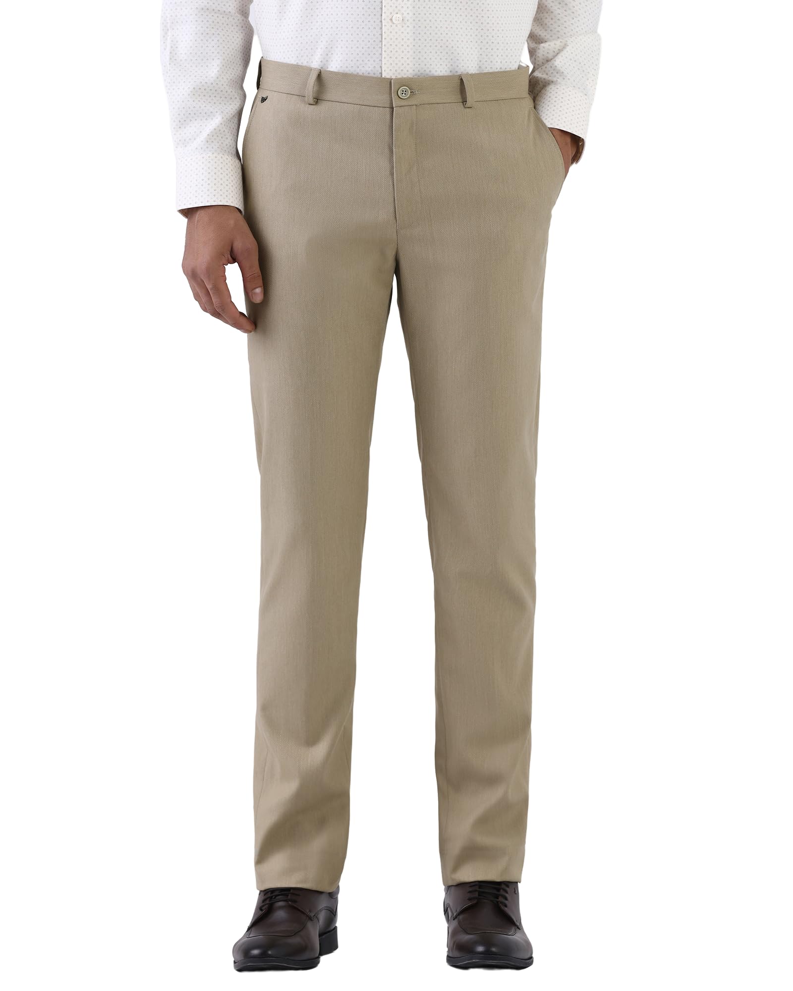 blackberrys Men Textured Super Slim Fit Formal Trouser | Viscose Blend | Clean Front-picture-21