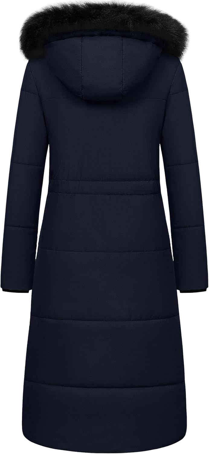 CREATMO US Women's Long Winter Coat Warm Waterproof Puffer Jacket Snow Quilted Bubble Parka with Hood - Image 2