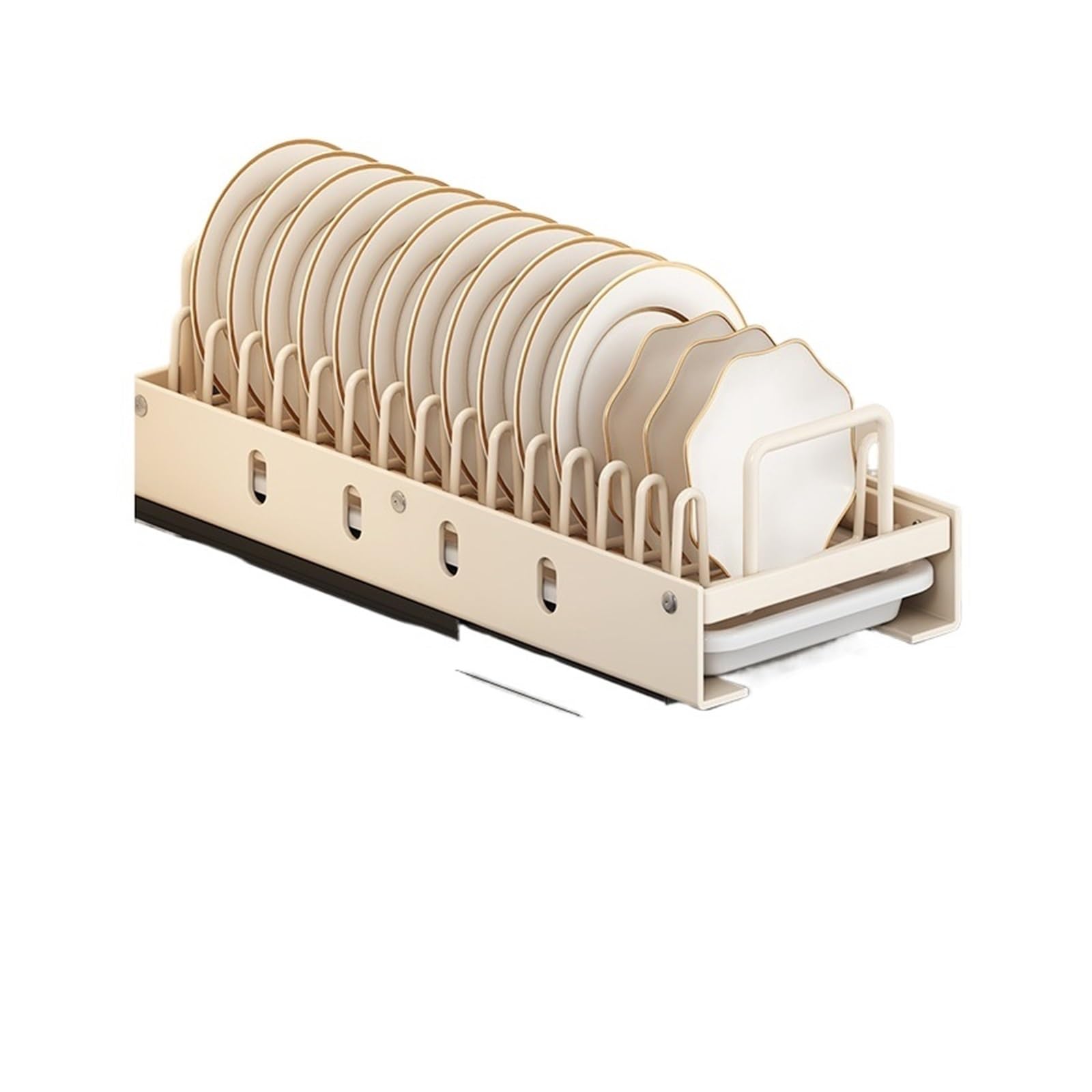 ZQFHSX Expandable Dish Rack – Stainless Steel Bowl nizer Space-Saving Storage Under Sink Adjustable Basket for Small Plates & Kitchen Utensils Efficient Drawer