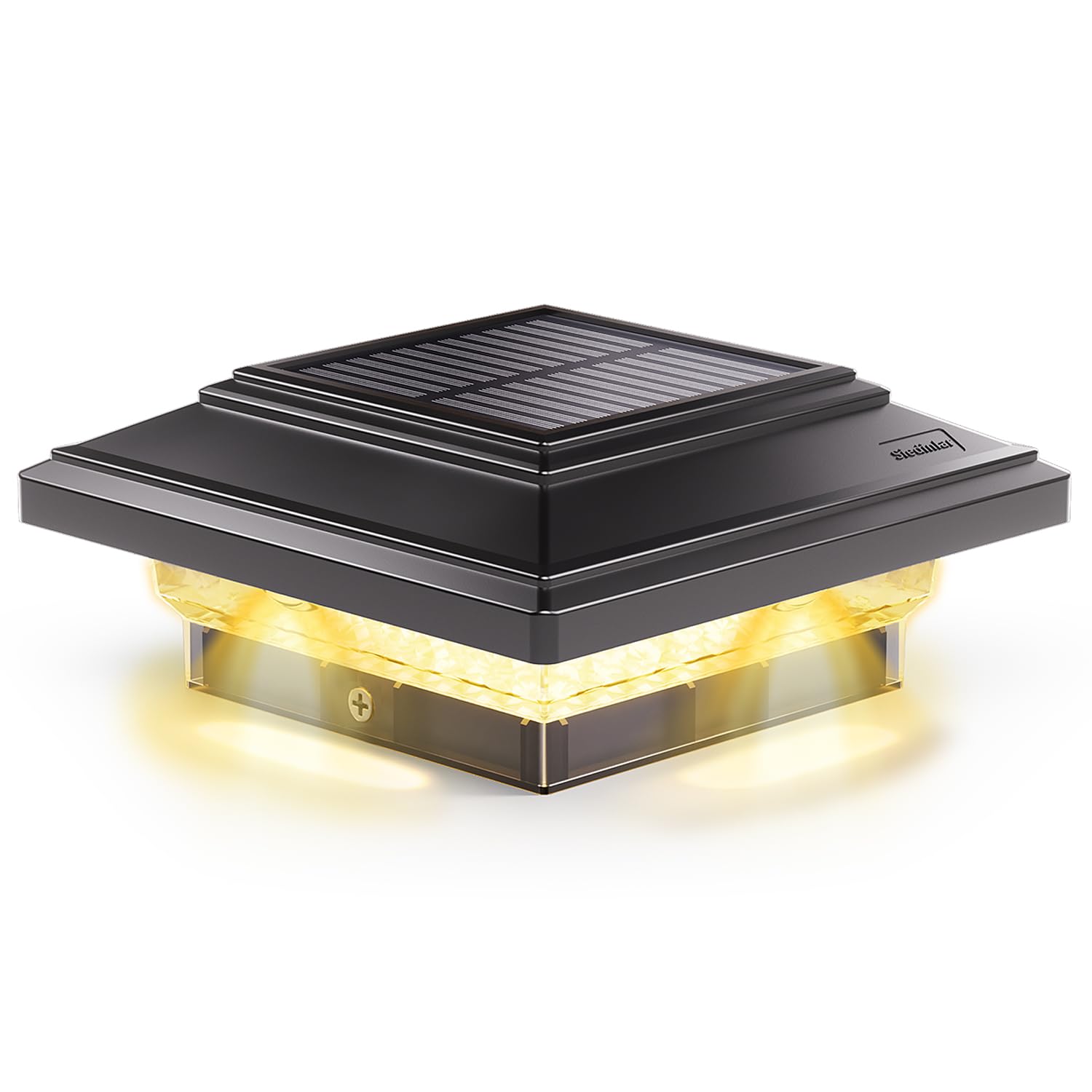 SIEDiNLAR 4x4 Solar Post Lights 50 Lumens 2 Modes, Post Caps Light Outdoor Waterproof for 4x4 Wooden Vinyl Posts, Deck Fence Garden Patio Decor, Warm/