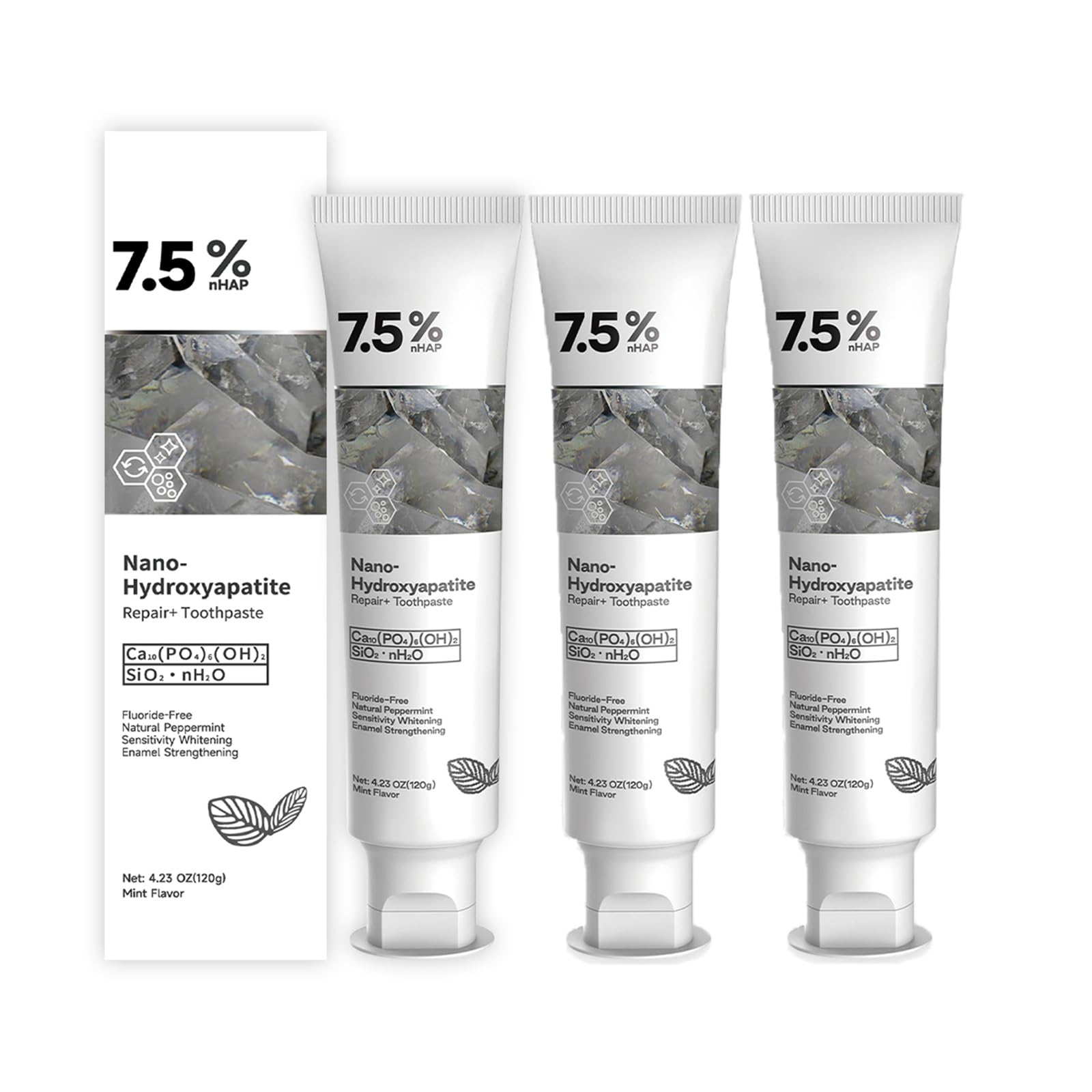 Nano Hydroxyapatite Repair & Protect Toothpaste – Strengthens Enamel, Reduces Sensitivity, Hydroxyapatite Toothpaste, Fresh Breath (3 Pcs)