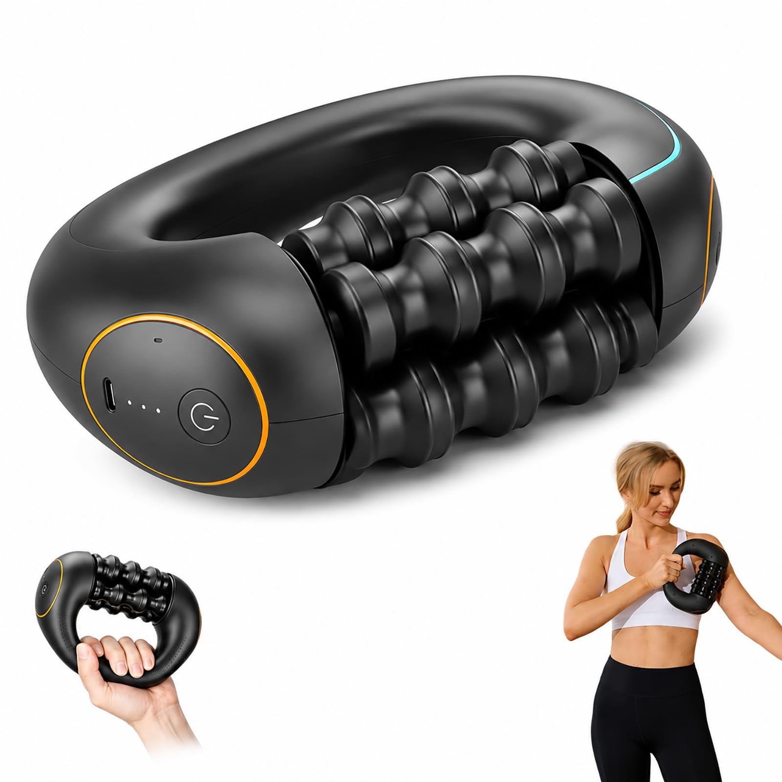 Marvixor Sculpt Roller, Electric Handheld Rolling Massager with 3-Speed Rolling, Smart 6 Rod Bionic Electric Massage Roller for Arms, Legs, Back, Shoulders, Body