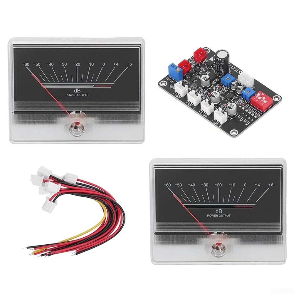 VU Meter analogico Kit indicatore di livello audio con scheda driver e retroilluminazione per fai da te Home Car Stereo Recording Studio Equipment 2 Pack