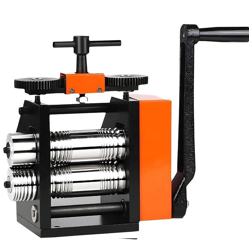 Moulin à laminer combiné pour la fabrication de bijoux, largeur de 40 mm, épaisseur de presse réglable pour la formation de feuilles et de fils – Or, argent, cuivre, laiton