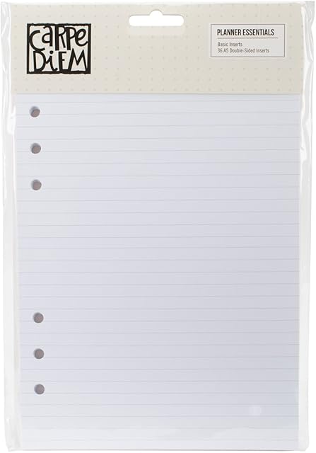 Simple Stories Carpe Diem Planner Essentials Basic Inserts, White, 21.1 x 14.7 x 0.6 cm