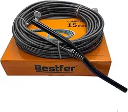 Desentupidor de Canos Profissional, Mola Rotativa 15m, para Pias, Vaso Sanitário e Calhas