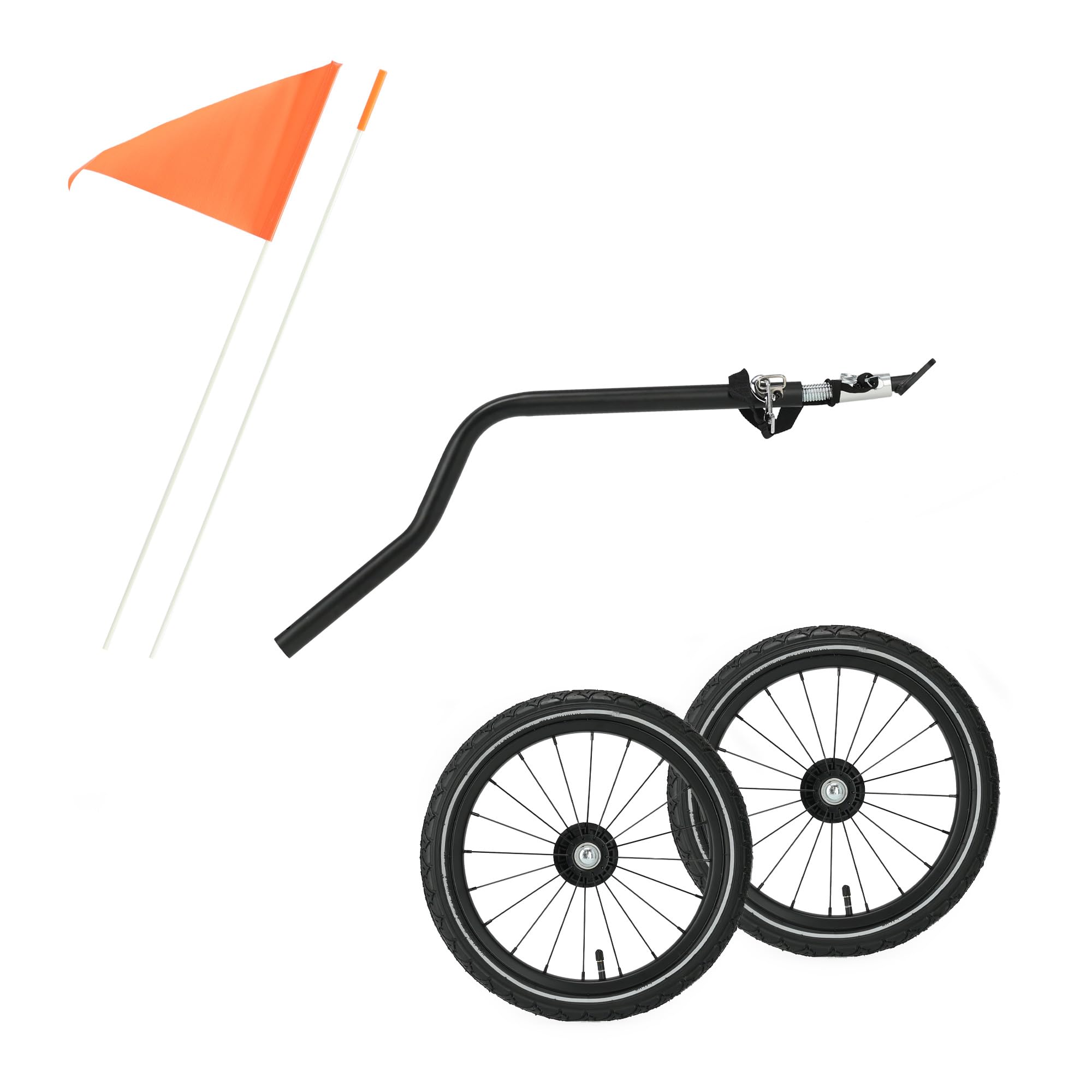 Track Fahrradanhänger für 2 Kinder ab 9 Monaten bis 22 kg/120 cm/6 Jahren, kompakt Faltbar, Mit Ablagekorb und 5-Punkt-Gurt, Max. 45 kg, Schwarz