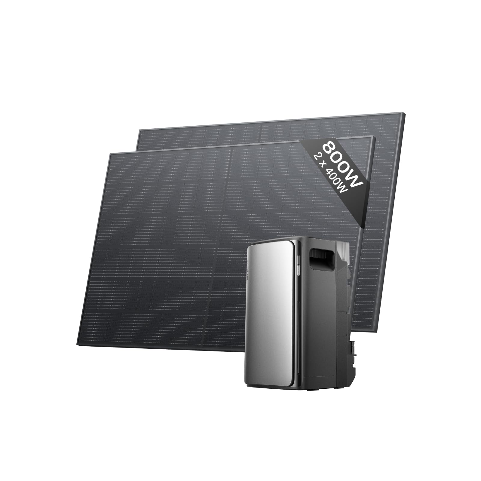 ECOFLOW kit fotovoltaico con batteria (800W,1,92kWh), STREAM Pro 1,92 kWh, 2x 400 W panelli solari rigidi, ingresso solare 2.300 W(3 MPPT), 2 porte CA 2.300 W, microinverter