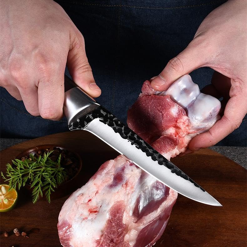Image of Machado Serbian Chef Knife - High Carbon Clad Steel Usuba Butcher Cleaver, Full Tang Kitchen Chef Knives - Ideal Fathers & Mothers Day Gifts