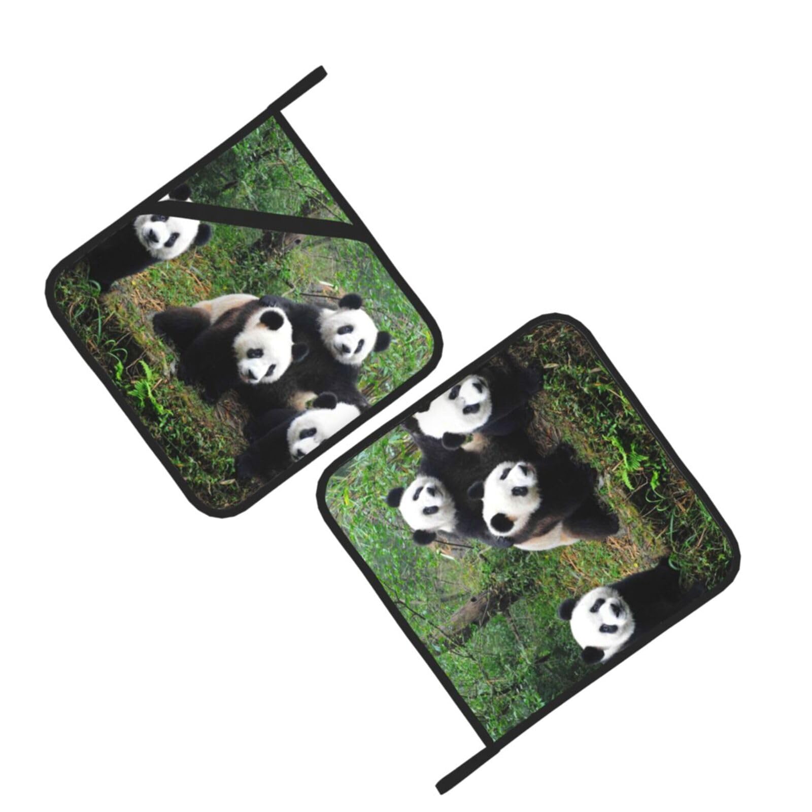 Cute Panda Printed Oven Pot Holders Set of 2 Pcs Heat Resistant Kitchen Microwave Potholders for Cooking Baking Grilling