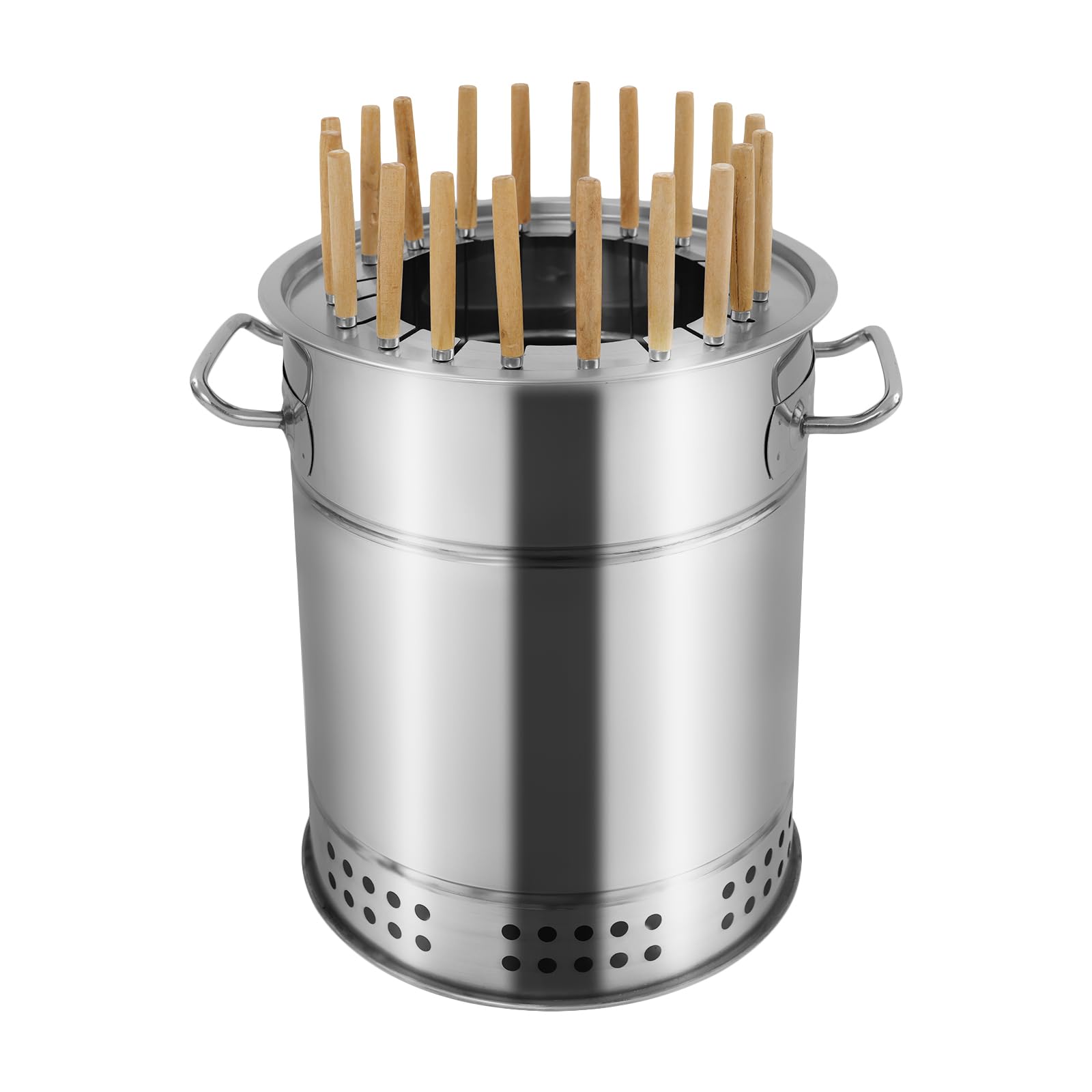 Przenośny pionowy grill na węgiel drzewny – grill bezdymny na zewnątrz, 30 x 34 cm