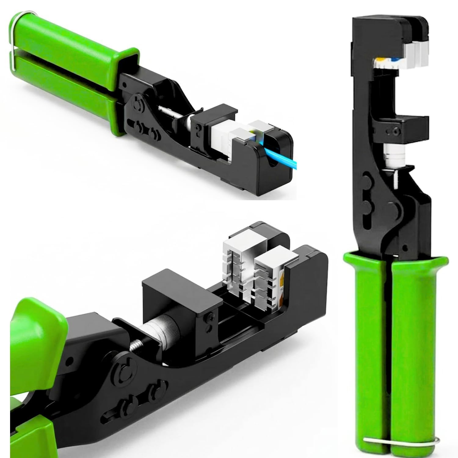 180° RJ45 Keystone Jack Crimping Tool – Speed Termination Punch Down Tool for CAT5 CAT5e CAT6 CAT6A Ethernet Network Cable, Modular Crimper for Wall Plates & Patch Panels (Keystone 180°)-picture-16
