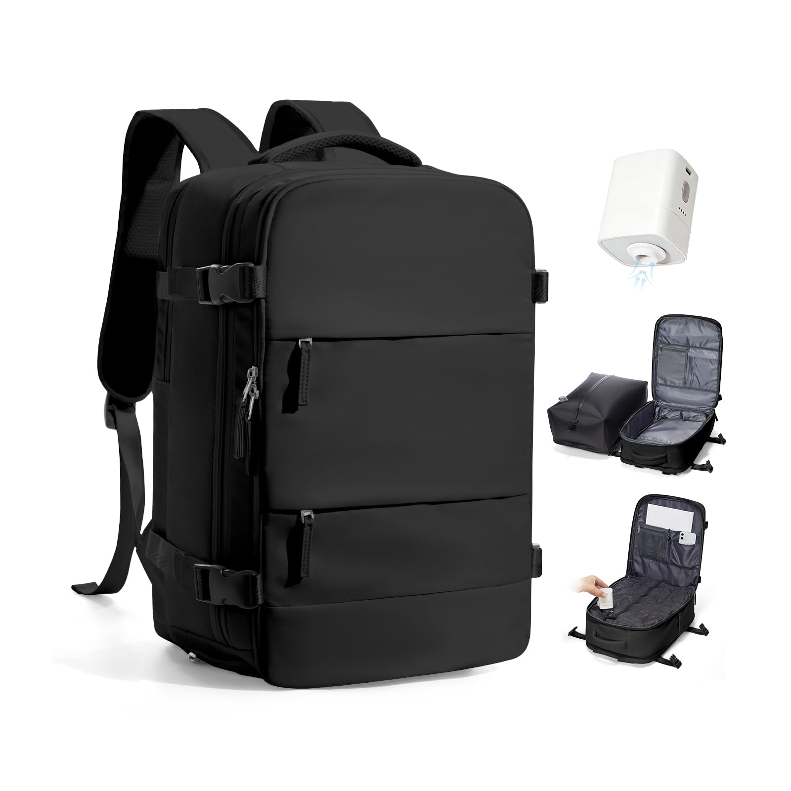 SZSYCN Zaino Ryanair 40x30x20 Sottovuoto con Pompa Zaino da Viaggio | Bagaglio a Mano Ryanair 40x30x20 con Sottovuoto Borsa da Viaggio Antifurto Impermeabile Borsa per Laptop da 16 Pollici