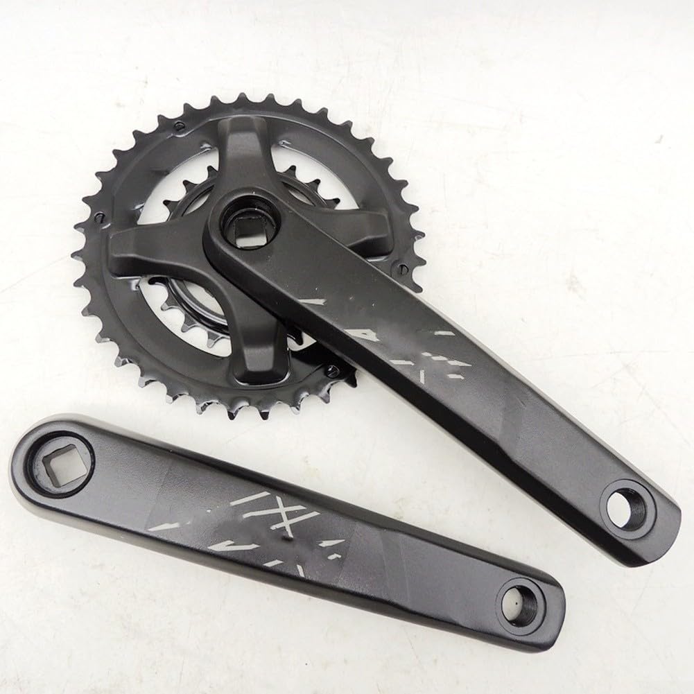 36 22T Double Chainring Crankset for Mountain Bikes 175mm Aluminum Crank Arms Designed for 8 Speed and 9 Speed Drivetrain Compatibility