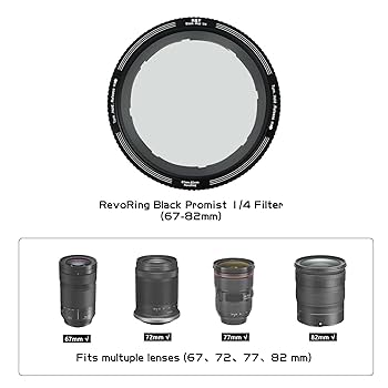 H&Y REVORING 67-82mm ブラックミストフィルター1/4 Amazon | H&Y ブラックミスト Black Promist 1/4 for REVORING