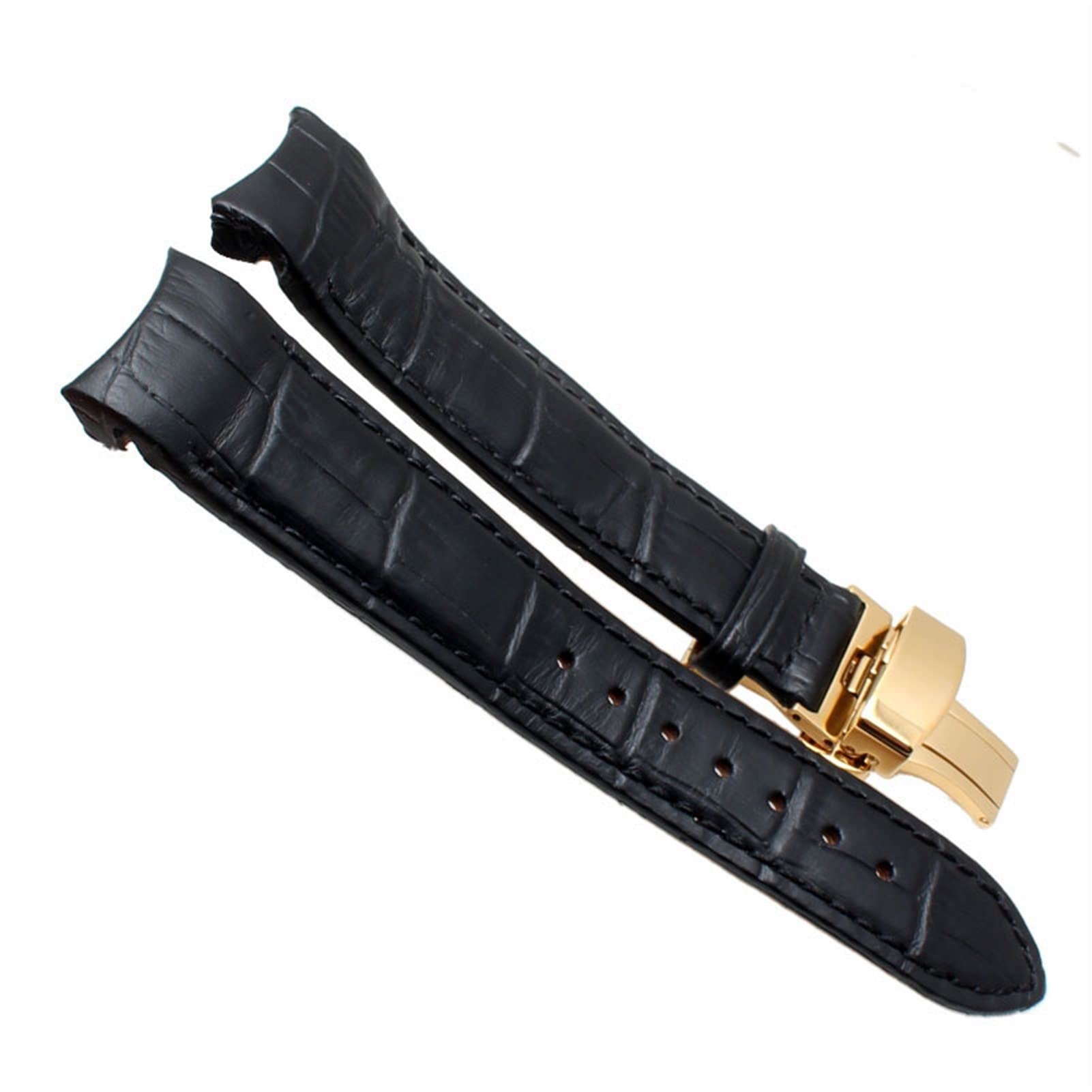 Zakrzywiony koniec pasek do zegarka dla Citizen BL9002-37 05A BT0001-12E 01A pasek do zegarka z prawdziwej skóry z klamrą motylkową 20 21 22 mm modny pasek, 22mm, Agat
