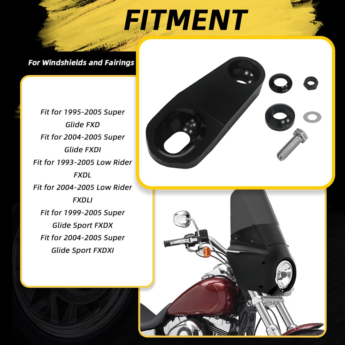 VINTGMT Headlight Extension Block for Harley 93-05 Dyna FXD FXDI FXDL FXDLI FXDX FXDXI