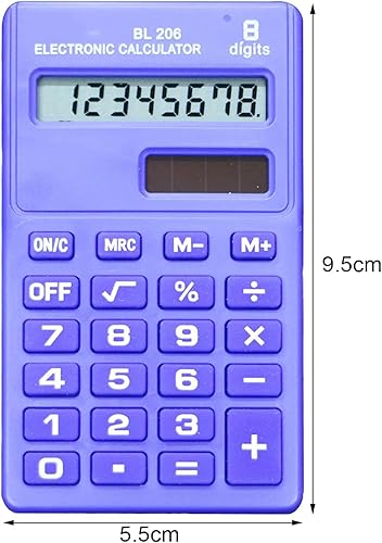 Miniatura 4 de Calculadoras estándar básicas verdes, mini calculadora digital de escritorio con pantalla LCD de 8 dígitos, calculadora inteligente de energía solar