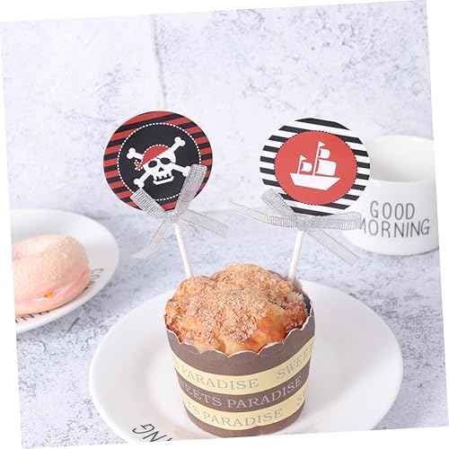 Miniatura 7 de Abaodam 40 pcs pirate Party Favors cake cocktail picks Sandwich picks halloween Food Picks cake decor Birthday cupcake toppers halloween Cake Pick