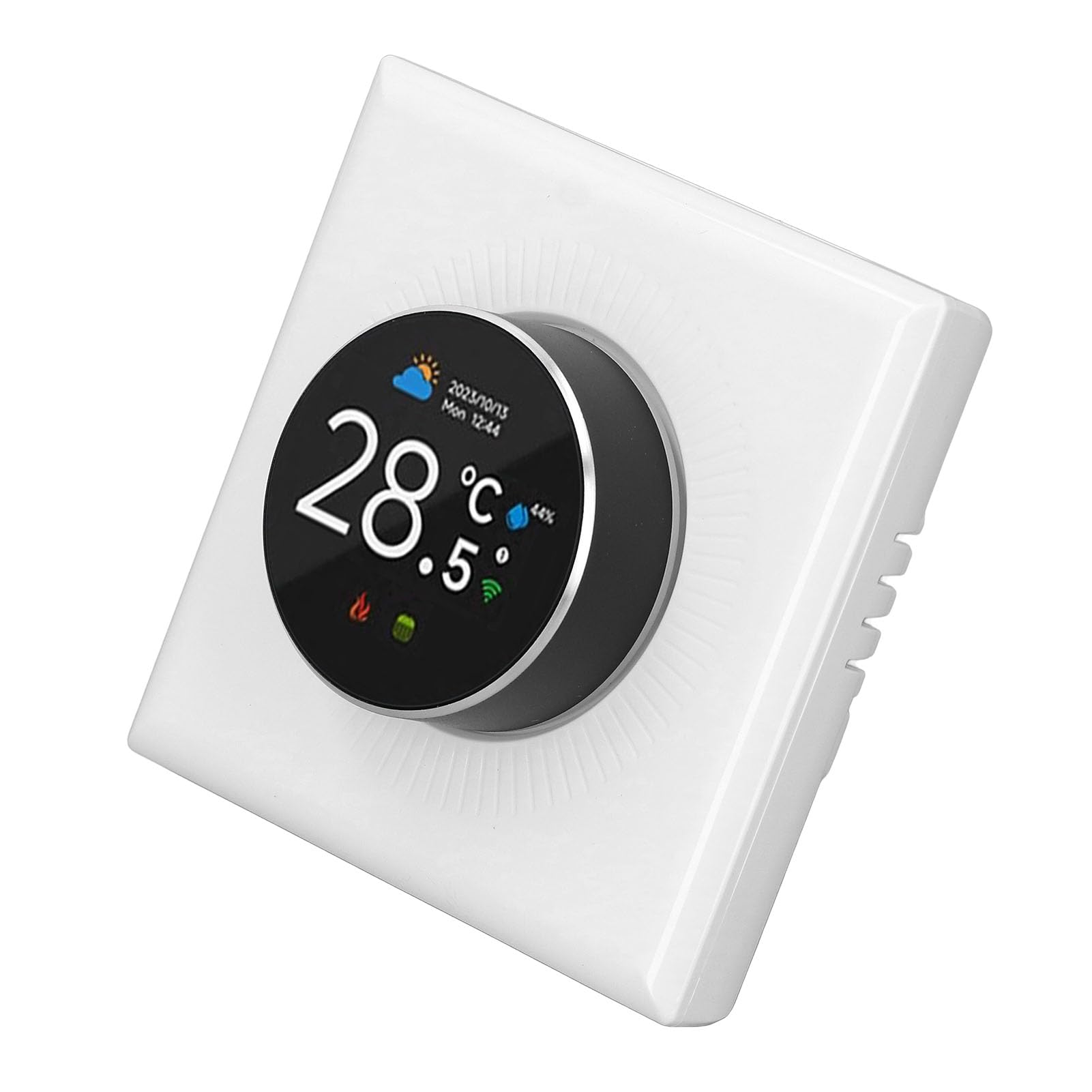 Termostato WiFi Intelligente, Regolatore di Temperatura Programmabile Settimanale per Riscaldamento Elettrico 16A, Anelli di Luce Artistica, Alta Precisione, Termostato a