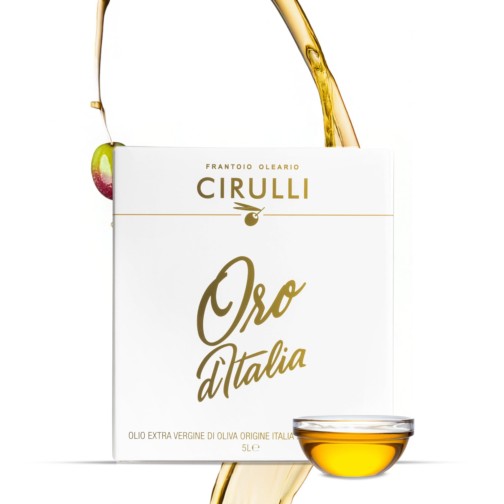 Huile d'Olive Extra Vierge Cirulli 100% Italienne - 5L Bag in Box avec Robinet Latéral - Huile EVO Premium - Huile d'Olive Extra Vierge - Récolte Précoce - Récolté à la Main- Riche en Polyphénols