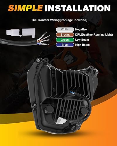 Miniatura 50 de BICYACO Faro delantero LED de motocicleta de 7 pulgadas con luces antiniebla de 4.5 pulgadas, aprobado por DOT SAE, compatible con Harley Davidson