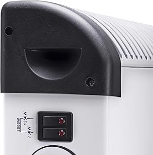 Kamberg - Convecteur - Chauffage - Radiateur Électrique - 3 niveaux de puissance avec Thermostat - Chauffage silencieux, rapide à faible consommation - 2000 W - Blanc