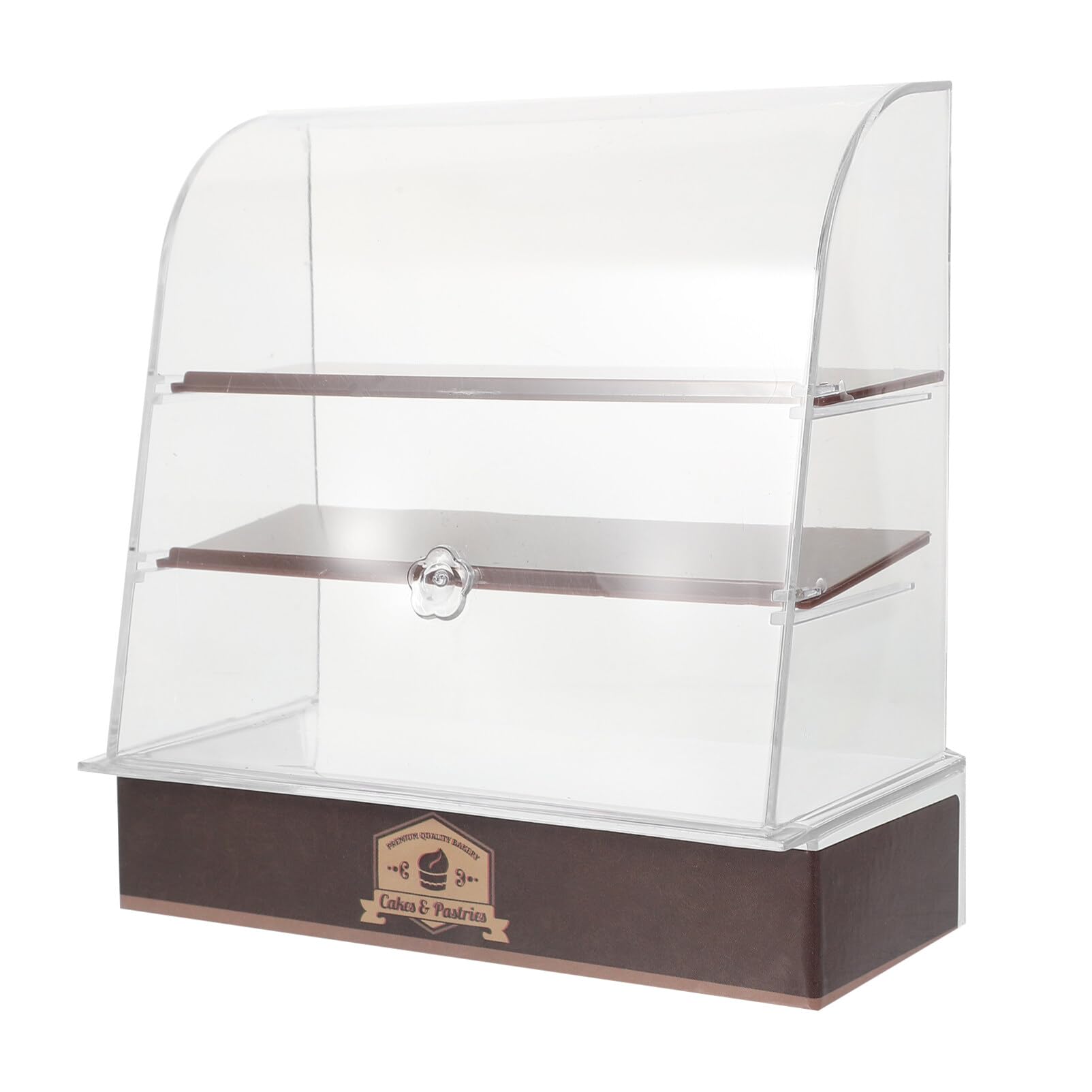 Miniature Bakery Display Cabinet, Brown Cake Stand for Dollhouse Decoration, Functional DIY Playset for Kids, 5.31 X 5.11 X 2.55 Inches