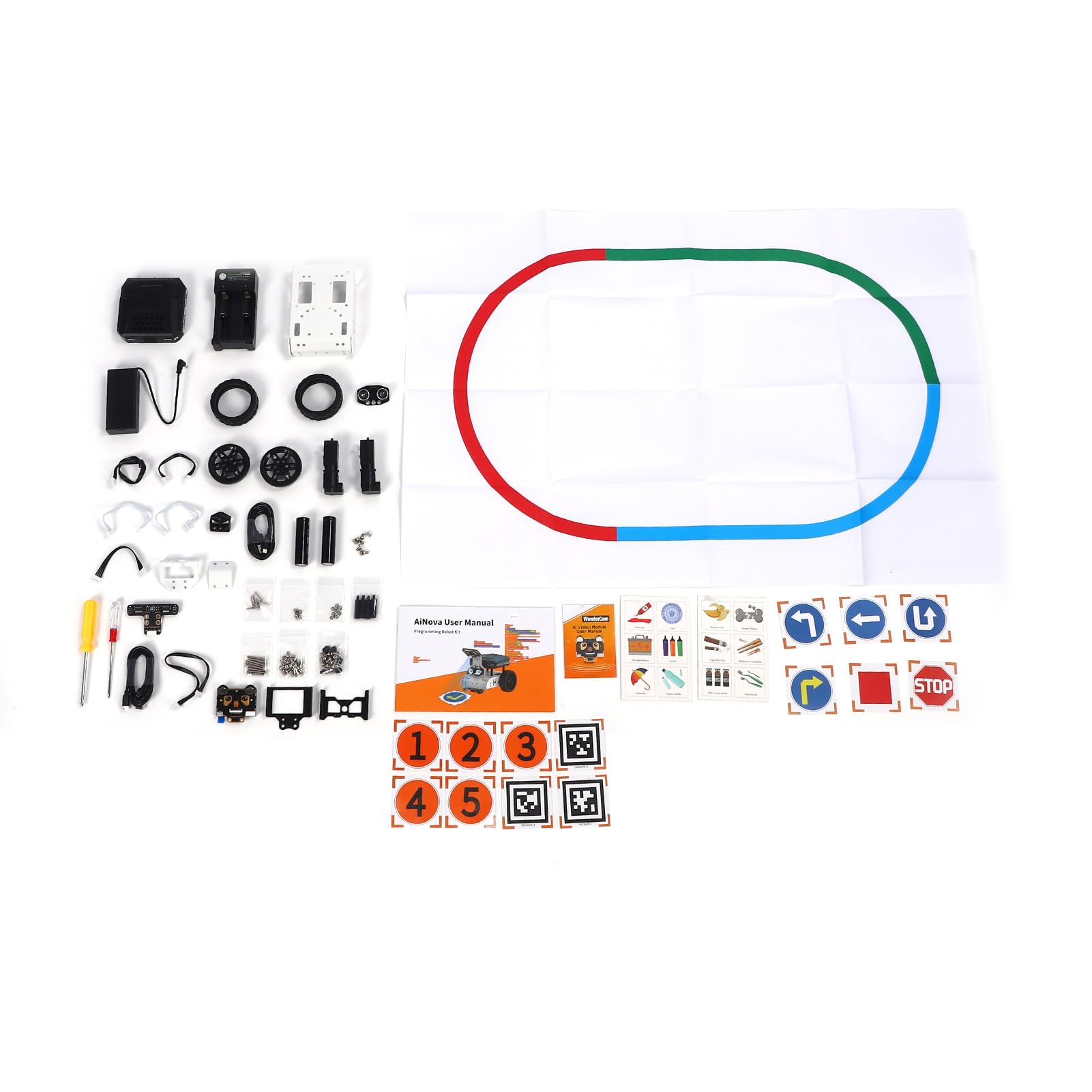 FILFEEL KI-Roboterauto-Kit Zum Scratchen und Programmieren – Roboterauto mit Farberkennung, Visueller Linienverfolgung und Zielverfolgung – STEM Education Robotics Kit für Studenten und Anfänger