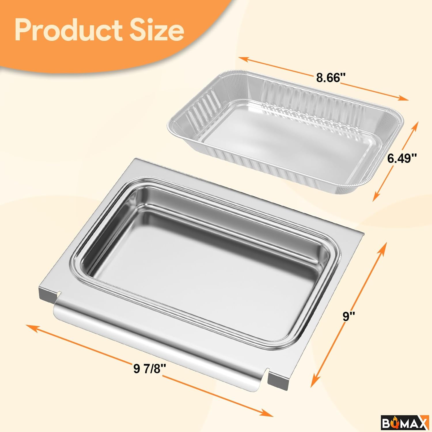 BQMAX 67047 Aluminum Catch Pan Kit for Weber Spirit 200/300 Genesis 200/300 Series, 6415 Grill Drip Pan Liners for Weber Spirit II E-210 E-310 E-330 Genesis II 300 Series Drip Pan for Weber Grease