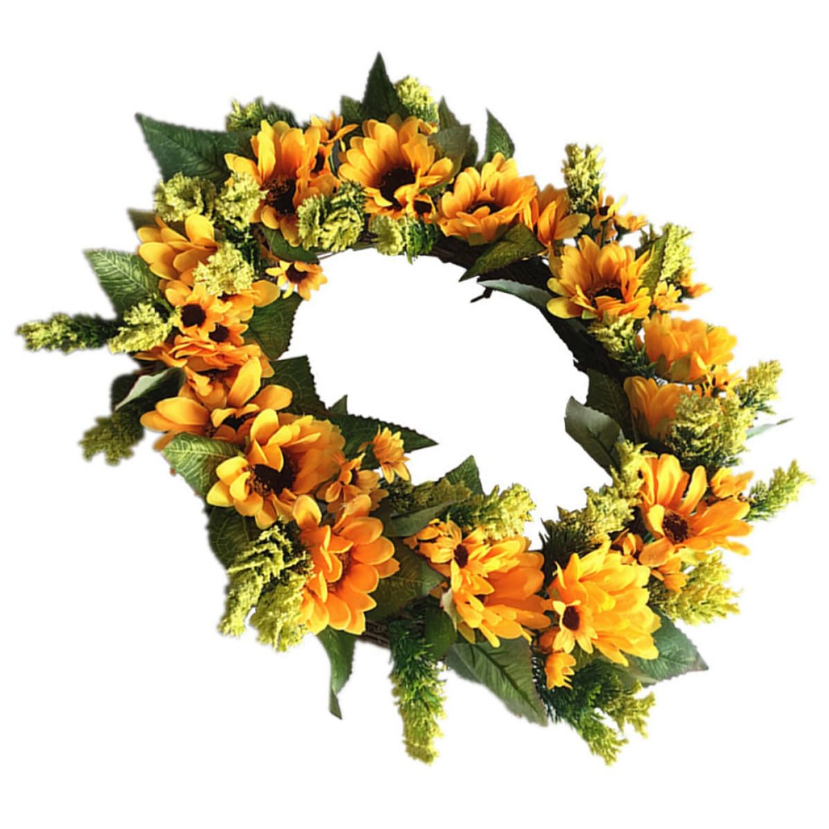 Couronne de tournesol en soie durable pour décoration de banquet sans flétrissement