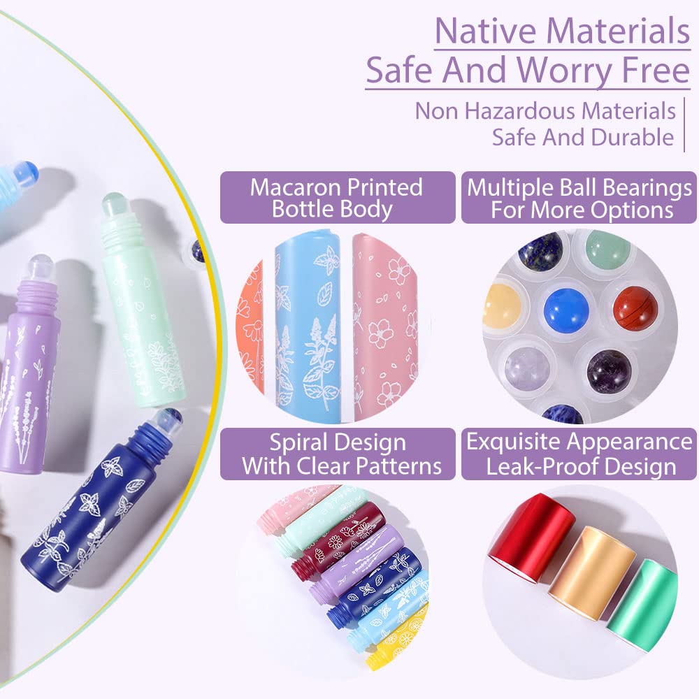 8 Pezzi Roll On Vuoti 5ml Colorati - Contenitori Per Oli Essenziali, Profumi E Aromaterapia - Foto 8