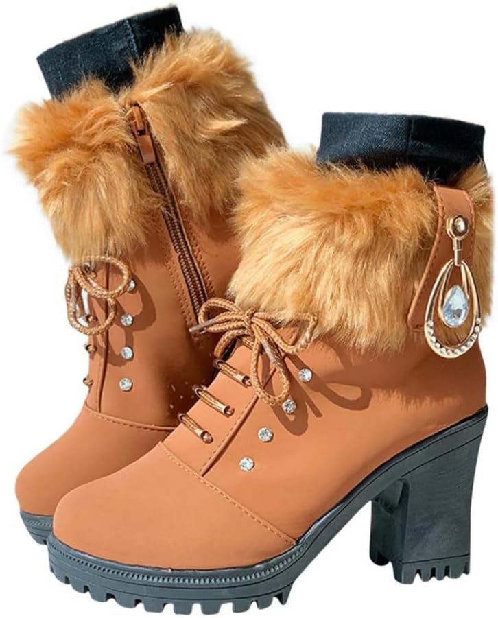 Amazon.com | EIYEI Women's Faux fur Ankle Boot,Women's