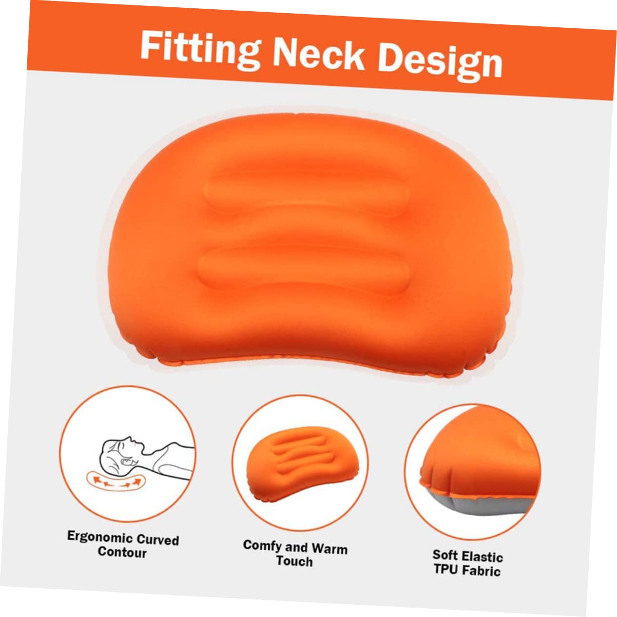 KICHOUSE 1pc Inflatable Travel Pillow Air Travel Pillow for Nap Outdoor Lumbar Support Portable Camping