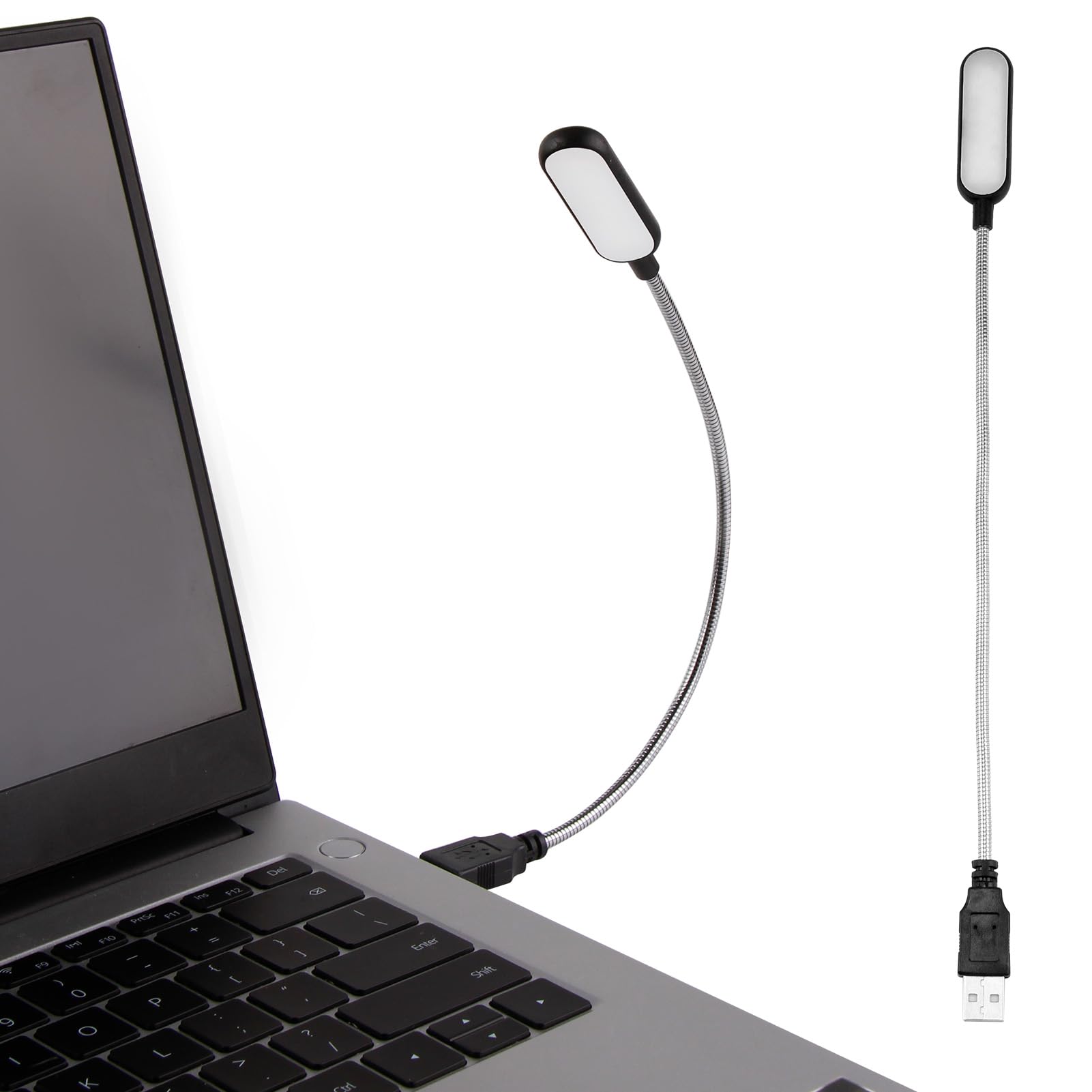 USB Reading Light Bright LED Lamp 180ºangle Flexible Clip on Laptop Keyboard Light Portable USB Powered LED Night Light with Gooseneck Warm White Light for Travel Camping Reading Late-Night Work Black