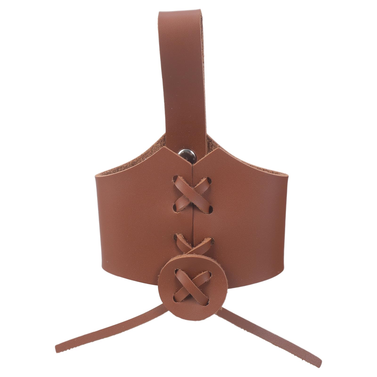 alloneslife Protective PU Leather Cup Holder for Coffee and Enthusiasts Adjustable Strap Mug Covers Horn Shape Beverage Medievals Drink Accessory