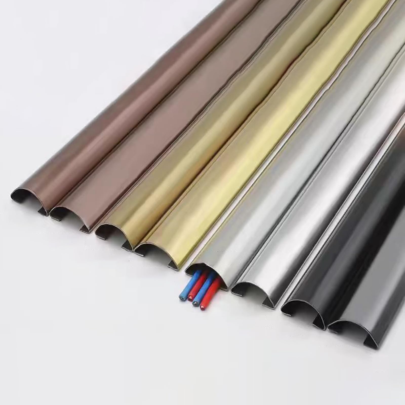 Goulotte de câbles,Kit Goulotte Passe Cable,Goulotte Passe Cable Sol,Goulotte De Câble en Acier Inoxydable,Protecteur de Câbles de Plancher,pour La Maison,Le Bureau,L'entrepôt,Le Mur