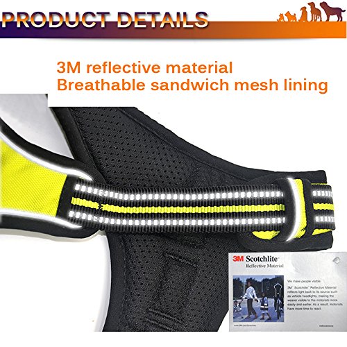 Olizee® New No Pull Dog Harness Outdoor Adventure Reflective Markings Pet Vest With Handle Adjustable Protective Nylon Walking Pet Harness Variety Of Sizes And Colors,Orange M #TOP4