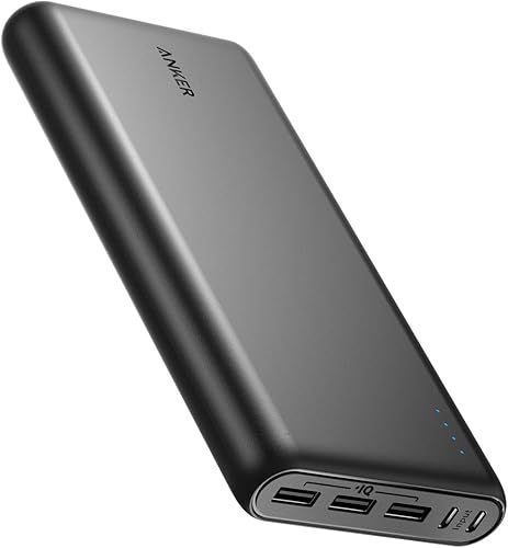 Anker PowerCore 26800 Cargador portátil, 26800 mAh Batería Externa con Doble Puerto de Entrada y Doble Velocidad de Recarga, 3 Puertos USB para